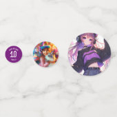 アニメかわいらしガールパーソナライズされた誕生日 コンフェッティ (正面)