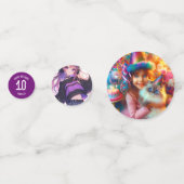 アニメかわいらしガールパーソナライズされた誕生日 コンフェッティ (裏面)