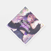 アニメかわいらしガールパーソナライズされた誕生日 スタンダードランチョンナプキン (角)