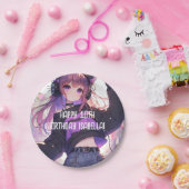 アニメかわいらしガールパーソナライズされた誕生日 ペーパープレート (パーティー)