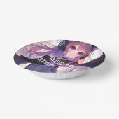 アニメかわいらしガールパーソナライズされた誕生日 ペーパーボウル (傾斜あり)