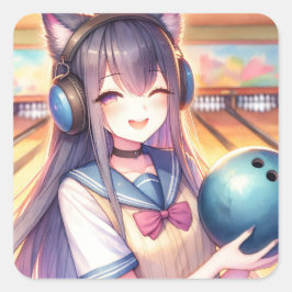 アニメかわいらしガールボーリング誕生会 スクエアシール