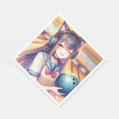 アニメかわいらしガールボーリング誕生会 スタンダードランチョンナプキン (角)