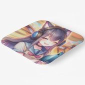 アニメかわいらしガールボーリング誕生会 ペーパープレート (傾斜あり)