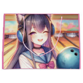 アニメかわいらしガールボーリング誕生会 ラージペーパーバッグ (正面)