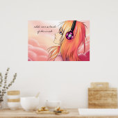 アニメかわいらしガール聞の音楽ポスター ポスター (キッチン)