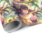 アニメかわいらしガール誕生日 ラッピングペーパー (ロールコーナー)