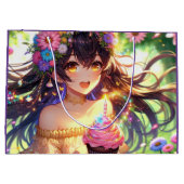 アニメかわいらしガール誕生日 ラージペーパーバッグ (裏面)