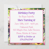 アニメかわいらしガール誕生日 招待状 (裏面)