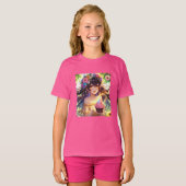 アニメかわいらしガール誕生日 Tシャツ (正面フル)