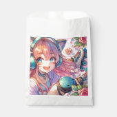 アニメかわいらしガールinローラースケートで滑る誕生日パーティー フェイバーバッグ (正面)