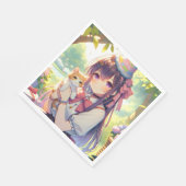 アニメかわいらしホールディングキッテンガールズ誕生日 スタンダードランチョンナプキン (角)