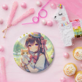 アニメかわいらしホールディングキッテンガールズ誕生日 ペーパープレート (パーティー)