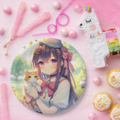 アニメかわいらしホールディングキッテンガールズ誕生日 ペーパープレート (パーティー)