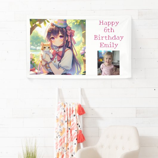 アニメかわいらしホールディングキッテンガールズ誕生日 横断幕 (インサイチュ)