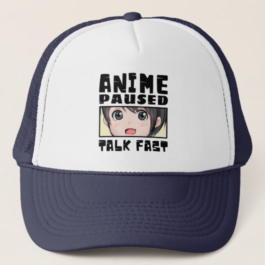 アニメが一時停止中 急いで話す キャップ (正面)