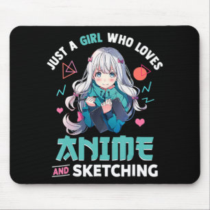アニメが大好きで日本をスケッチするのが大好きな女の子Ma マウスパッド