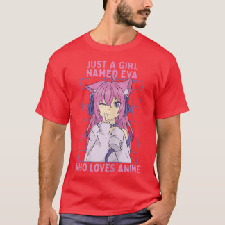 アニメが大好きなエヴァという女パーソナライズされたの子 Tシャツ
