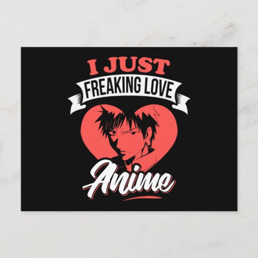 アニメが大好きな人へ「アニメが大好きです」引用デザイン ポストカード (正面)