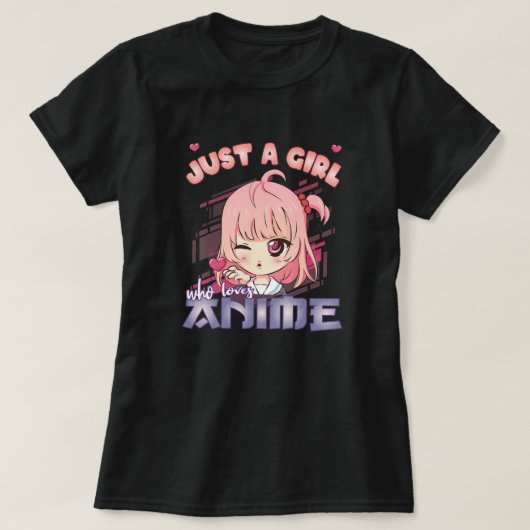 アニメが大好きな女の子だけアニメMerch Tシャツ (デザイン正面)