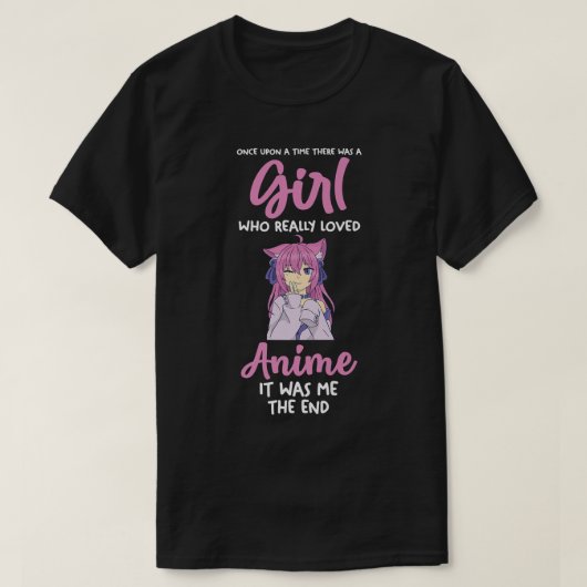 アニメが大好きな女の子 Tシャツ (デザイン正面)