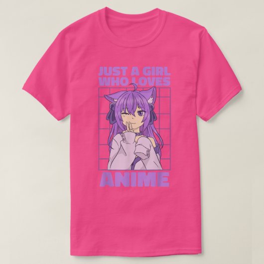 アニメが大好きな女の子 Tシャツ (デザイン正面)
