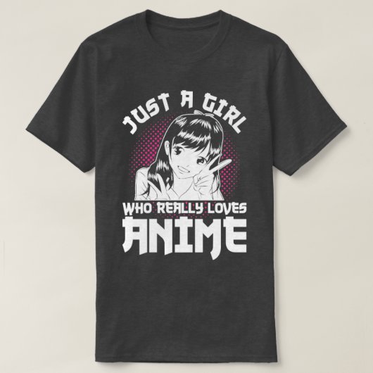 アニメが大好きな女の子 Tシャツ (デザイン正面)