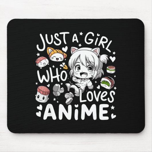 アニメが好きな女子のためのアニメ F マウスパッド (正面)