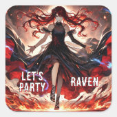 アニメが炎を駆り立て、嵐を受け入れカスタムる スクエアシール (正面)