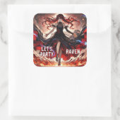 アニメが炎を駆り立て、嵐を受け入れカスタムる スクエアシール (バッグ)