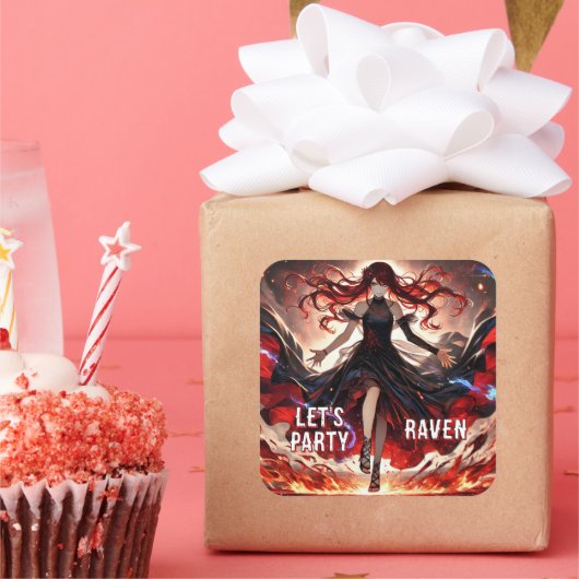 アニメが炎を駆り立て、嵐を受け入れカスタムる スクエアシール (パーティー)