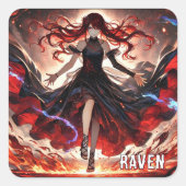 アニメが炎を駆り立て、嵐を受け入れカスタムる スクエアシール (正面)