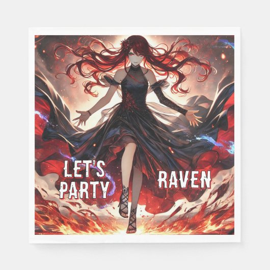 アニメが炎を駆り立て、嵐を受け入れカスタムる スタンダードランチョンナプキン (正面)