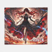 アニメが炎を駆り立て、嵐を受け入れカスタムる フリースブランケット (正面(横))