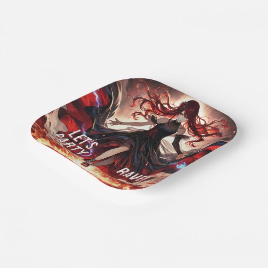 アニメが炎を駆り立て、嵐を受け入れカスタムる ペーパープレート (傾斜あり)