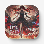 アニメが炎を駆り立て、嵐を受け入れカスタムる ペーパープレート (正面)