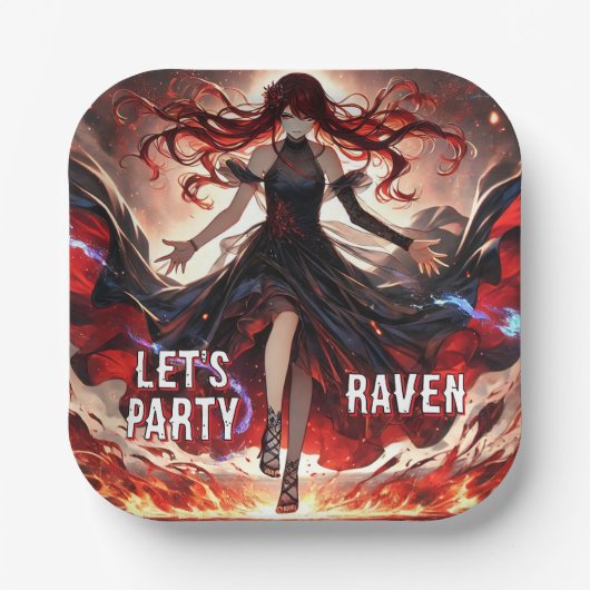 アニメが炎を駆り立て、嵐を受け入れカスタムる ペーパープレート (正面)