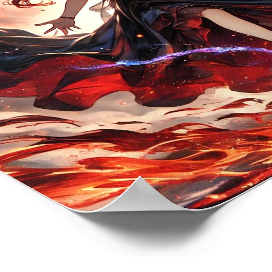 アニメが炎を駆り立て、嵐を受け入れカスタムる ポスター (角)