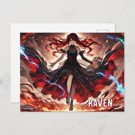 アニメが炎を駆り立て、嵐を受け入れカスタムる ポストカード (正面/裏面)