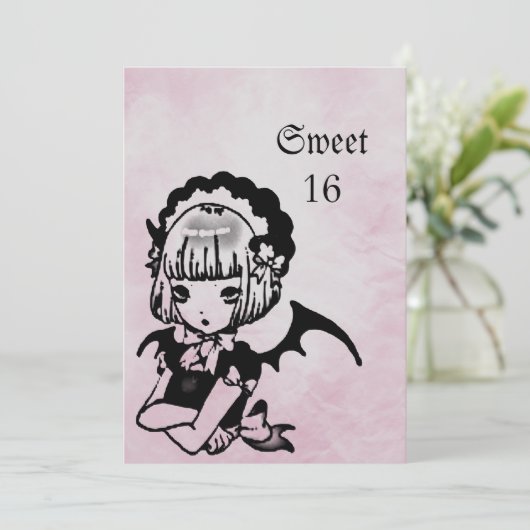 アニメこうもりガールゴシックファンタジースウィート16誕生日 招待状 (スタンド正面)