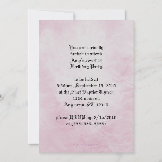 アニメこうもりガールゴシックファンタジースウィート16誕生日 招待状 (裏面)