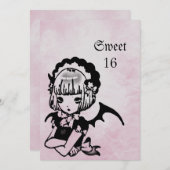 アニメこうもりガールゴシックファンタジースウィート16誕生日 招待状 (正面/裏面)