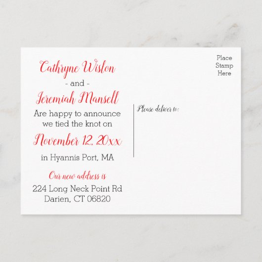 アニメたった今結婚しました新婦結婚ズ 案内ポストカード (裏面)