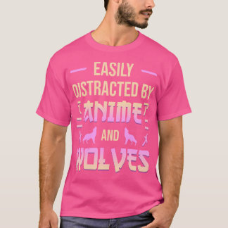 アニメとオオカミかわいいアニメ愛日本の家オタク Tシャツ