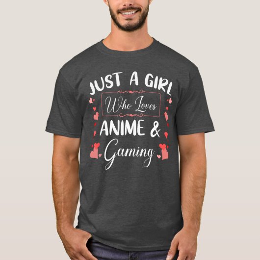 アニメとゲームが好きな女の子へのギフト Tシャツ (正面)