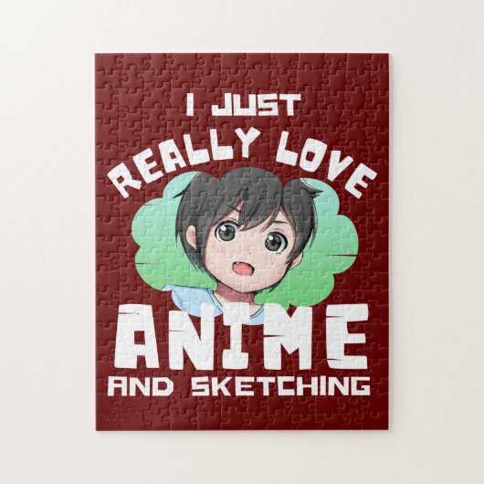 アニメとスケッチが大好きです ジグソーパズル (縦)
