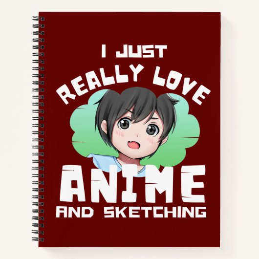 アニメとスケッチが大好き ノートブック (正面)