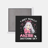 アニメとスケッチスケッチアートが大好き マグネット (正面/裏面)