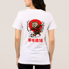 アニメとスポーツのファン必見!武士猫サッカーデザインTシャツ トライブレンドTシャツ