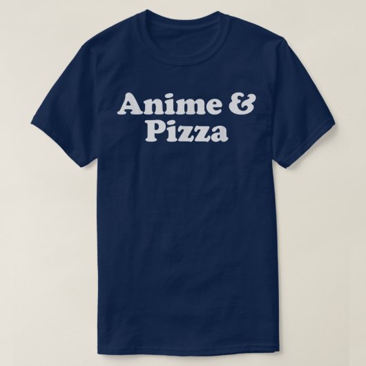 アニメとピザかわいい Tシャツ (デザイン正面)